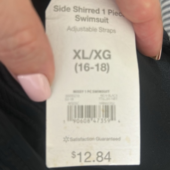 NWT Black Time & Tru One Piece Bathing Suit - Picture 5 of 5